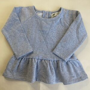 Organic Cotton Baby Girl Peplum Fleece Top